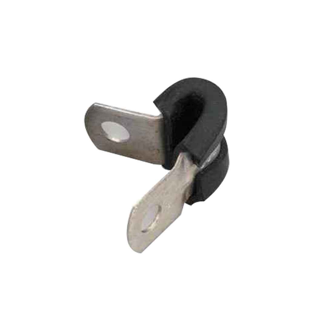 Bomcomi 10PCS 3/8" 10mm Rubber Cushioned Steel Hose Clamp Cable Clamp Tube Holder for Tube Metal Clamp Pipe Installation