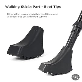 Walking Stick Tips Rubber 4 Pack Trekking Pole Tips Replacement- Rubber Feet for Hiking Poles, Walking Sticks, Trekking Poles | Rubber Tip for Walking Sticks Hiking Trekking Poles | Boot Tips