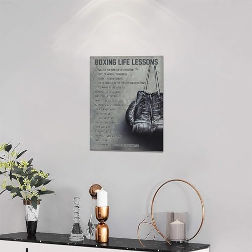 Gyeong CYF2DQUB58E711S Vintage Boxing Sports Wall Art Boxing Life Lessons Wall Decor Farmhouse Boxing Sign Retro Poster Boy Men Room Motivational Decorations Canvas Print Painting Artwork thumb #2