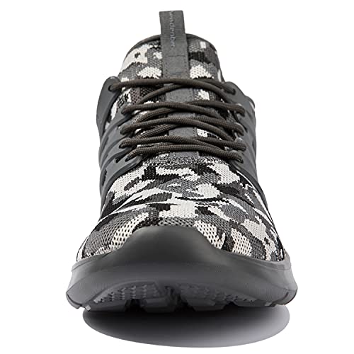Newdenber Men's Lightweight Sneakers Comfortable Breathable Athletic Walking Running Tennis Shoes Camo Grey Size 10 #TOP2