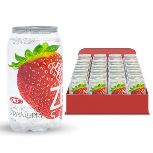 OKF Sparkling Juice Water, Strawberry Fruit Drink, 11.84 Fl Oz 24 Cans Pack