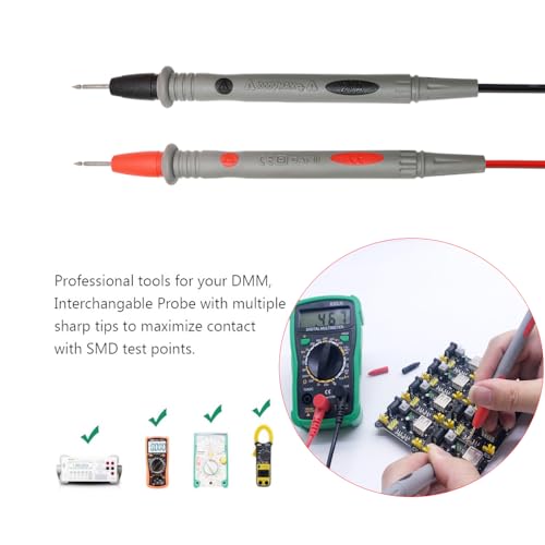 Image of Multimeter Leads Kit, Professional Electrical Multimeter Test Leads Set with Alligator Clips, Test Hooks, Test Probes Lead, Test Tweezer