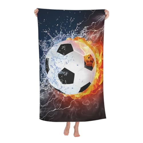 Soccer Outdoor Sports Theme Beach Towel, Microfiber Quick Dry Super Absorbent Men Bath Towels, Thin...