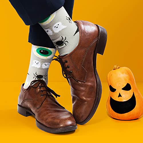 Tenysaf Fun Halloween Socks For Men - 6 Pairs Funny Crew Cotton Novelty Socks Gifts For Male #TOP4