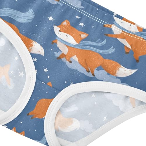 Wusikd Cute Foxes Girls' Underwear Cotton Girls Briefs Soft Toddler Underwear 2T4