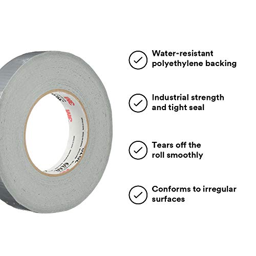 3M Talc 3939 Heavy Duty Duct Tape, Silver, .94 In X 60 Yd X 9.0 Mil – Professional Grade Water-Resistant Duct Tape For Sealing, Holding, Bundling And Reinforcing, Case Of 36 #TOP3