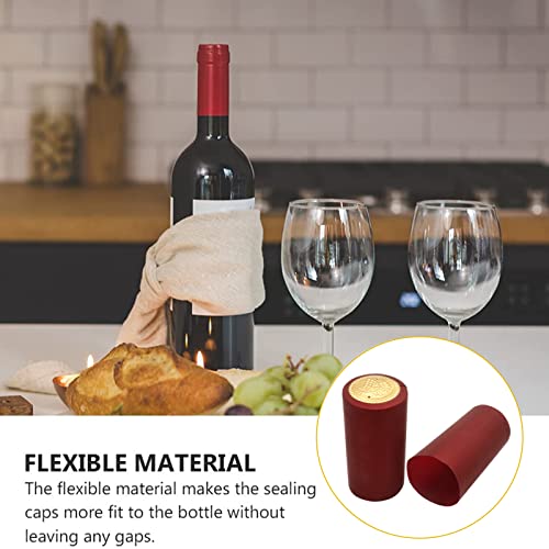 Cosmpeak Shrink Wrap Caps Vin Capsules Rétractables 150 Pièces Vin Film Rétractable PVC Thermorétractable Capsules de Bouteille de vin en PVC pour Bouteille de vin 30 mm/1.18 in (Rouge Doré Noir) - Image 7