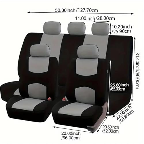 Housses de siège auto universelles polyester protection siege voiture beige set - 3