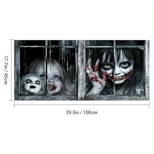 Película adhesiva estática para ventana con diseño de Halloween de HOMETITUTE miniatura 3