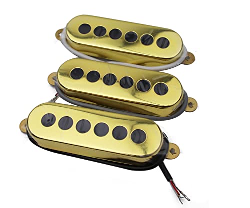 Guyker Electric Guitar Pickups Neck/Middle/Bridge Single Coil Pickups Set Replacement Parts - Golden #TOP1