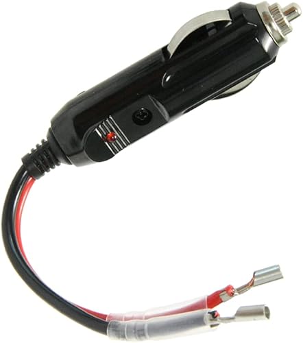 Encendedor de cigarrillos macho enchufe con cables 12-24V 10A fusible de repuesto para coche Cigarro macho enchufe cable de extensión con luces LED