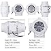 Hon&Guan 4 Inch Duct Fan, High Efficiency Inline Mixed Flow Ventilation System Exhaust Air Fan for Bathroom, Kitchen, Grow Tent, 3D Printer