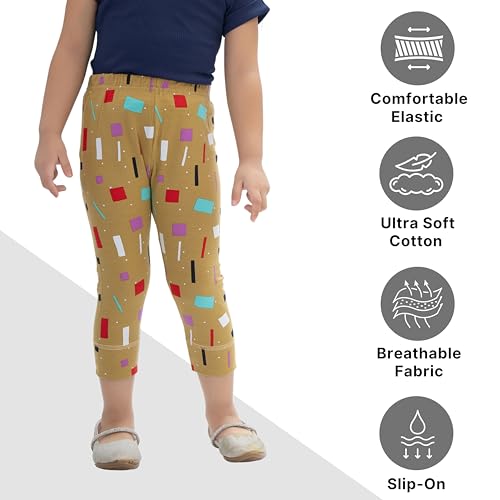 comfycute Pure Cotton Capri for Girls Kids | Stretchable Non-Transparent Soft & Comfortable, Breathable Skin-Friendly, Regular Fit, Bottom Wear for Daily Use - Image 2 thumbnail