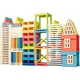 無料の子供用カプラビルディングブロックオリジナル無垢材アキビルディング木製おもちゃ男の子と女の子 カラフル300ピース [並行輸入品]