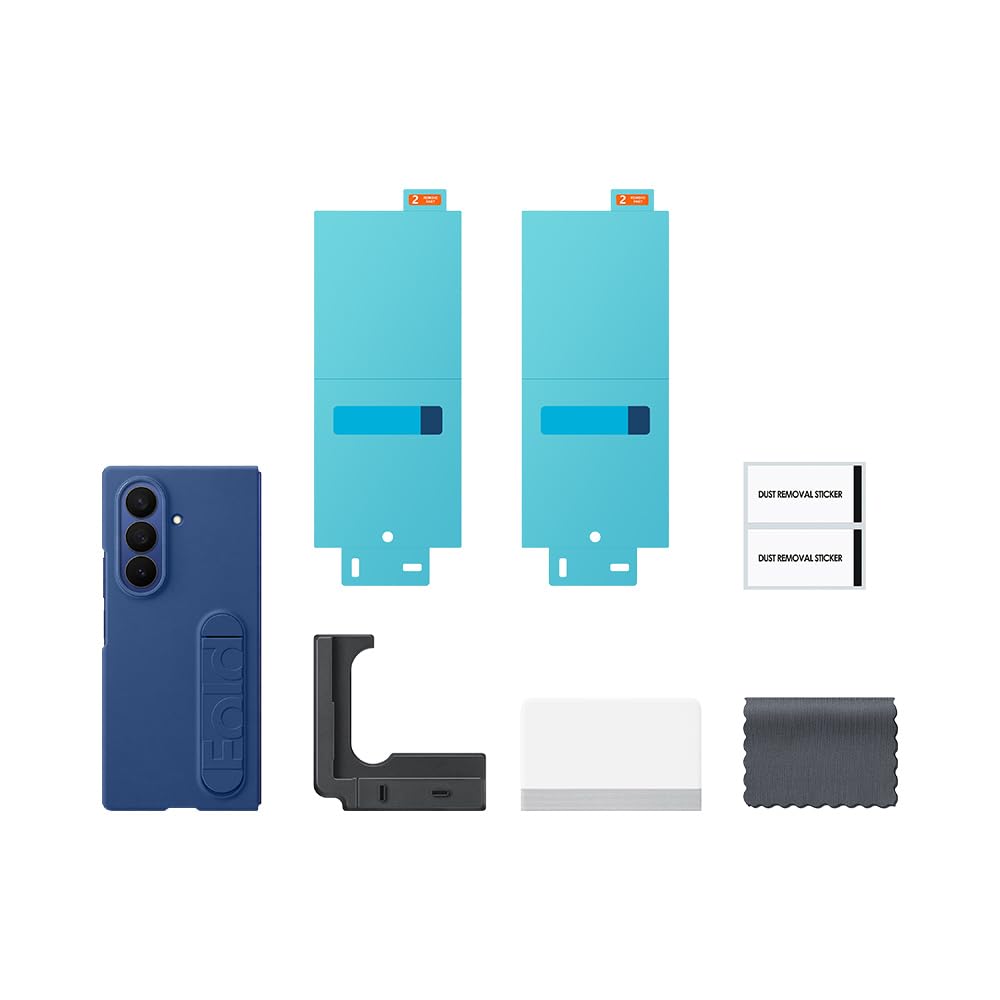 Samsung Funda de Silicona EF-MF966 para Galaxy Z Fold7, Incluye Soporte para los Dedos, Silicona, antigolpes, Fina y Antideslizante, Color Azul
