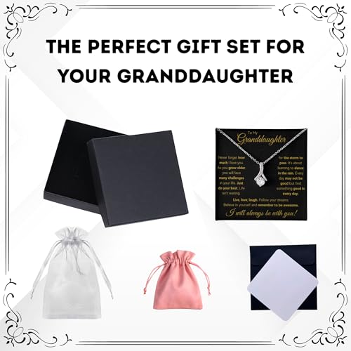 Granddaughter Necklace Gifts From Grandma Grandmother or Grandpa Grandfather To My Granddaughter Graduation Birthday Pendant Jewelry with Message Card and Gift Box4
