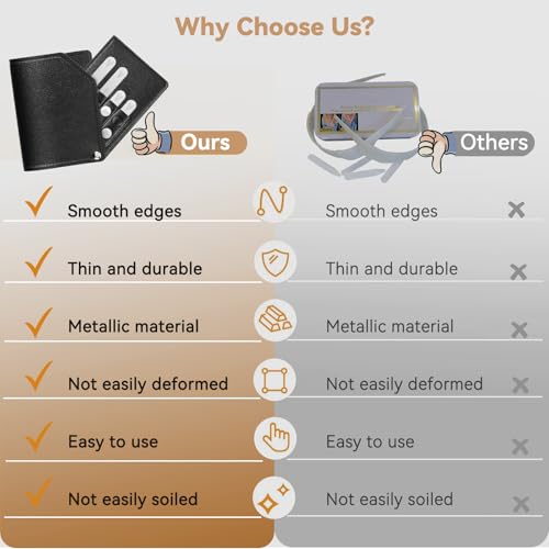 اولفو تقوية الياقات من الستانلس ستيل مع 8 مغناطيسات، حشوات طوق معدنية لقميص القميص، قوة مغناطيسية مطورة مع محفظة جلدية (4 قطع)