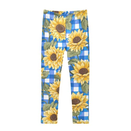 Kids High Waist Sunflower Blue Stripe Leggings for Toddler Girls 4T 202b3109