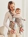 BabyBjörn Baby Carrier Mini, Cotton, Beige/Leopard | Newborn Carrier (7-25 lbs), Ergonomic, Easy-to-Use