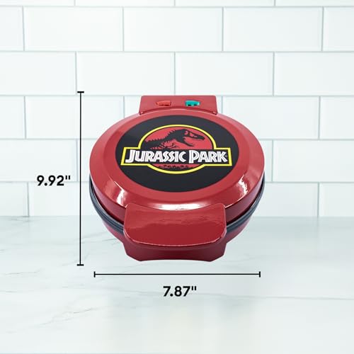 Image of Uncanny Brands Jurassic Park Waffle Maker - T-Rex on Your Waffles - Waffle Iron