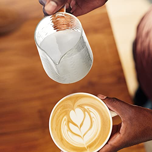 image for Leinuosen 2 Pcs 550ML Small Glass Pitcher Elegant Shaped Glass Creamer