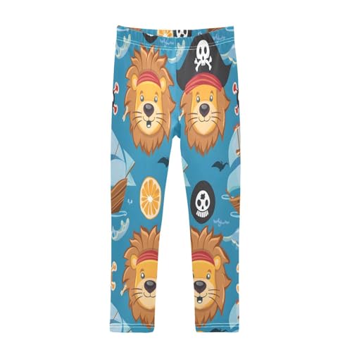 Bolaz Toddler Girls Leggings Printed Yoga Pants Leggings Pirates Lions Skeletons for Kids