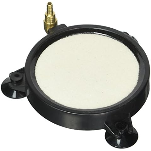 4 Inch Round Air Stone Bubble Diffuser. White Premium Grade Bubbler. 3 Suction Cups to Hold in Place. 90 Degree Metal Inlet Prevents Kinks. Perfect for Hydroponics, Aquaponics, Ponds, Aquariums, etc Cover