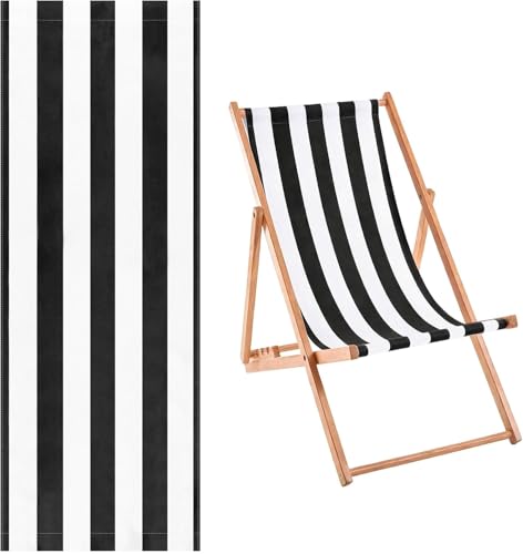 Lona De Repuesto para Silla De Playa Tipo Hamaca - Tela Plegable De 40,6 X 113,3 Cm, Tomar El Sol, Patio Y Jardín - Muebles De Exterior A Rayas Rojas Black
