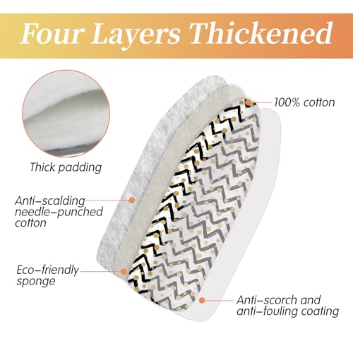 RFYTDCF Iron Board Covers, Ironing Board Covers Anti Coking and Staining Multi 4 Layer Thick Padding 100% Cotton for Standard Medium Size of 140 x 45 cm Heat Resistant - Image 3