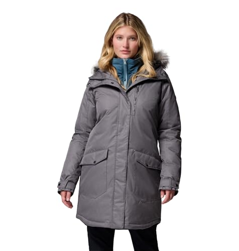 Columbia Womens Suttle Mountain Long Insulated Jacket, City Grey, Medium