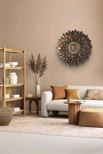 Image of SETHI AESTHETIC Metal Flower handmade Wall art Decor - Stylish Daisy Decorative Wall Decor for diwali decoration, Size 54X54 CM (Metallic Hues)