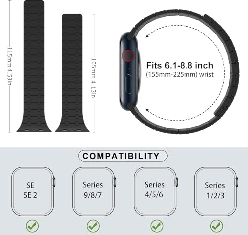 Image of Velour Silicone Watch Strap Compatible with Apple Watch 41mm, 40mm & 38mm, for iWatch Series SE, SE2,10 9, 8, 7, 6, 5, 4, 3 -Sport Loop for Men & Women(Watch Not Included)
