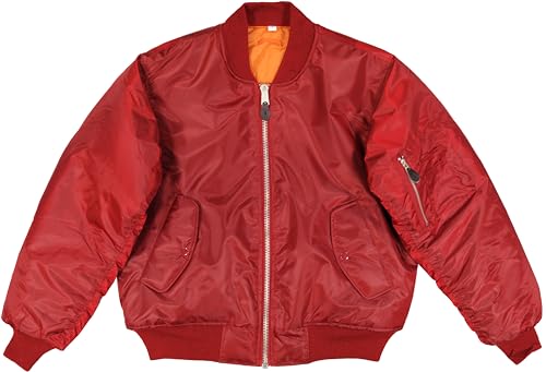 Army Universe MA-1 Air Force Military Bomber Flight Jacket (Red, Size 2X-Large - Chest 49