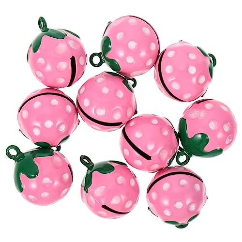 Hemoton Strawberry Bell Pendant Small Musical Bells for Diy Collar Accessories