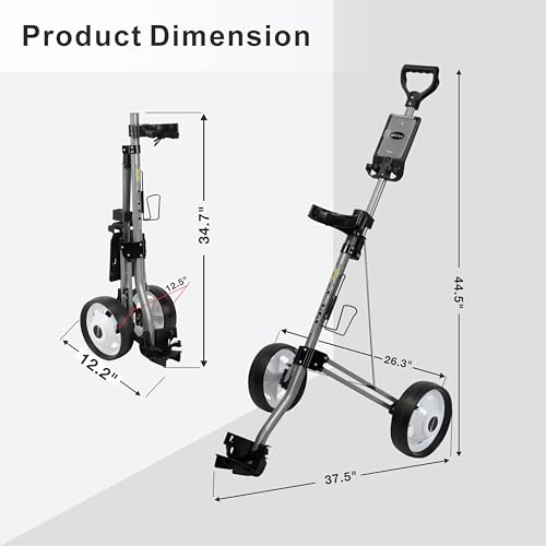 image for PRECISE X-Lite Golf Push Cart Two Wheel, Ultra Lightweight & Compact G
