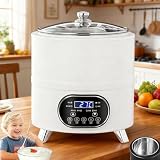 Capacità di fermentazione a lotti in stile commerciale: Ideale per esigenze di preparazione consistenti, questa macchina per yogurt può ospitare più contenitori in una configurazione salvaspazio. I materiali di qualità alimentare supportano applicazioni di fermentazione sicure per diverse preferenze dietetiche.