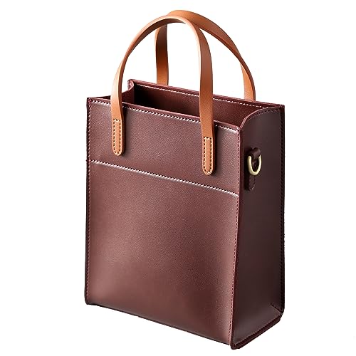 SUNLIGHT LEAVES Vintage Vegan Leather Mini Tote Bag For Women