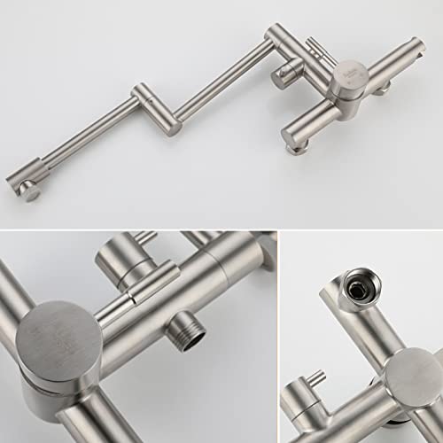 Robinet de cuisine mural en acier inoxydable brossé pliable - 6