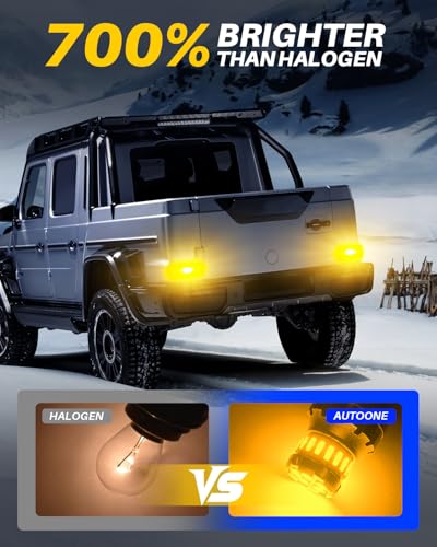Image of AUTOONE 1157 LED Turn Signal Bulbs Amber 700% Brighter 2057 2357 7528 BAY15D Super Bright Blinker DRL Marker Parking Lights Front Rear Signal Bulb Pack of 2
