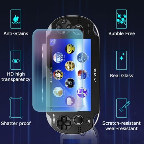 Image of TMG Screen Protector for PS Vita 1000 - HD Clear 9H Tempered Glass Protective Film for Sony PlayStation Vita PSV 1000 - Ultra-Thin, Scratch Resistant, High Touch Sensitivity
