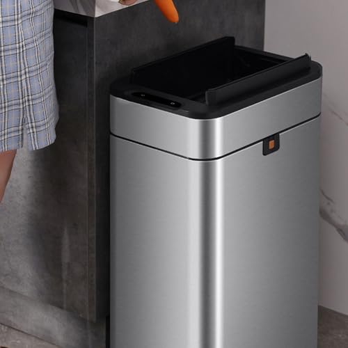 Caneca de basura rectangular 20L acero inoxidable con sensor miniatura 6