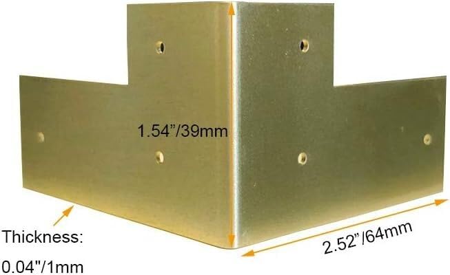 Tirantes Protectores de Esquinas de latón Puro Antiguo | Muebles clásicos de bronce antiguo, mesas y sillas, gabinete, protector de esquina, cubierta de borde(Gold)