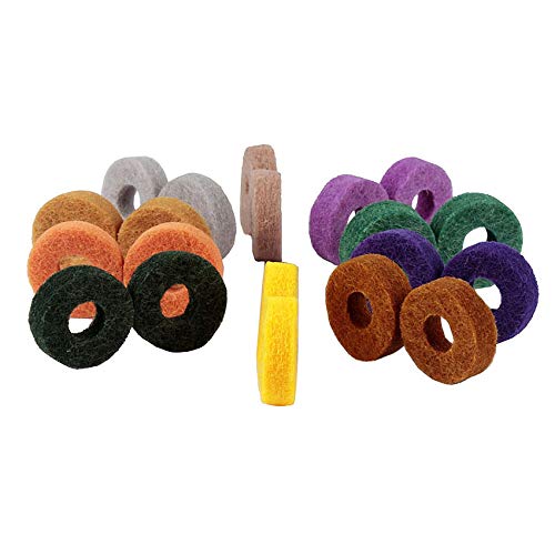 Bloepum 10Pcs/ Pack Cymbal Stand Felt Washer Pad Replacement Round Soft for Drum Set Cymbals (Random Color)