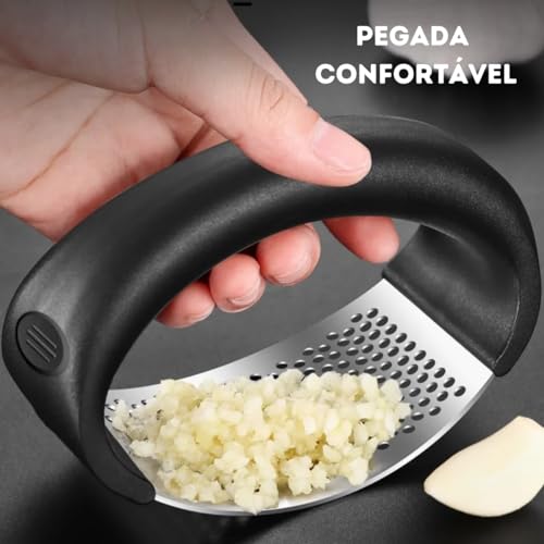 Espremedor Manual De Alho Em Aço Inox Amassador Sem Cabo Triturador De Cozinha Socador Prateado Prát