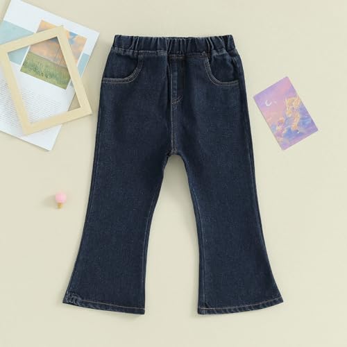 Kids Baby Girls Denim Bell Bottom Jeans Toddler Elastic Waist Flare Pants Jeans Hippie Pants2