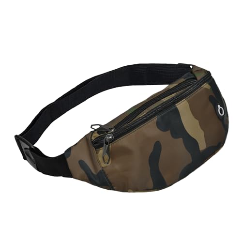 Riñonera deportiva impermeable para hombres y mujeres, riñonera para viajes, senderismo, correr, 1 paquete, camuflaje selvático, L