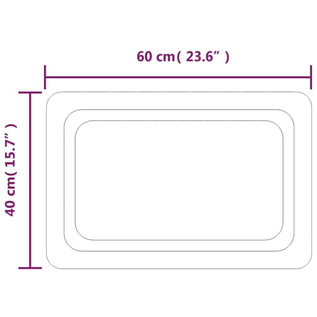 60x40 cm LED lustro łazienkowe nowoczesny design podświetlane lusterko kosmetyczne przeciwmgielne montowane na ścianie idealne do wystroju domu i pielęgnacji stylowe i funkcjonalne