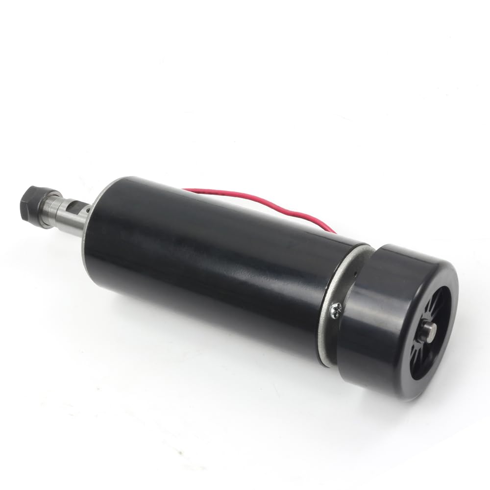 CNC Spindle Motor DC12-48V 500W Watt 0.5KW Air Cooled Milling Motor 12000RPM 600mN.m ER11 Collet 52mm Diameter Spindle for DIY CNC Engraving Milling CNC Router Drilling Machine