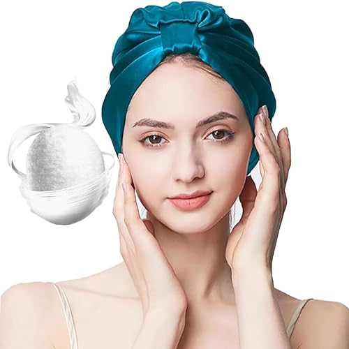 SYXLS Natural Silk Sleep Hat, Bonnet de Nuit, Bonnet de Nuit 100% Soie de Mûrier pour Femme, Soie de Mûrier Femmes Soins Capillaires Sleep Hat, Soft Silk Hair Pack Elastic Headwear