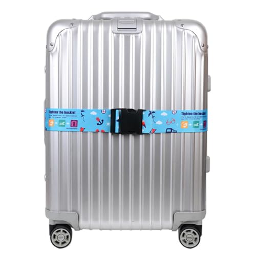 Healeved Correa de Equipaje Azul Práctica de Terileno y Pom para Maleta, Cinturón Ajustable para Viaje y Organización de Equipaje, 1 Pieza Color Aleatorio